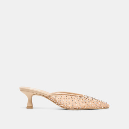 Cleo Pearl Blush Lace Mesh Heels | Dolce Vita