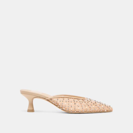 Cleo Pearl Blush Lace Mesh Heels | Dolce Vita