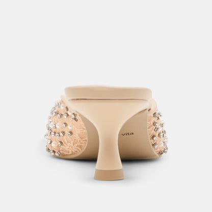 Cleo Pearl Blush Lace Mesh Heels | Dolce Vita