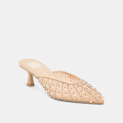Cleo Pearl Blush Lace Mesh Heels | Dolce Vita