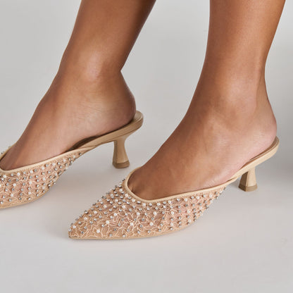 Cleo Pearl Blush Lace Mesh Heels | Dolce Vita