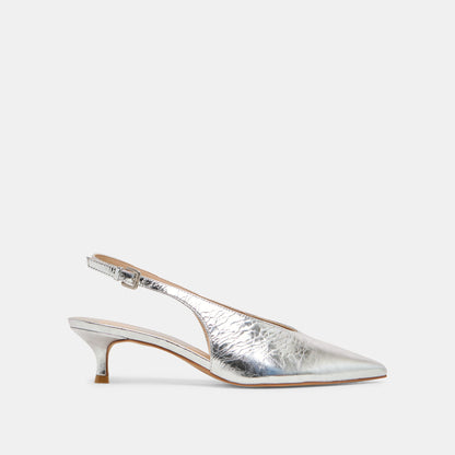 ALENNA HEELS SILVER DISTRESSED LEATHER | Dolce Vita