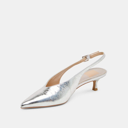 ALENNA HEELS SILVER DISTRESSED LEATHER | Dolce Vita
