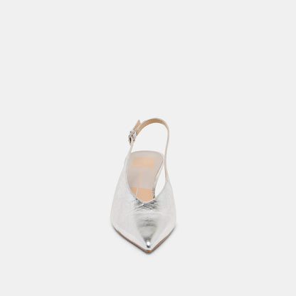 ALENNA HEELS SILVER DISTRESSED LEATHER | Dolce Vita