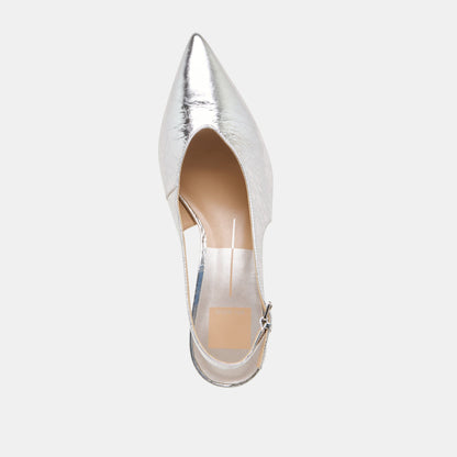 ALENNA HEELS SILVER DISTRESSED LEATHER | Dolce Vita