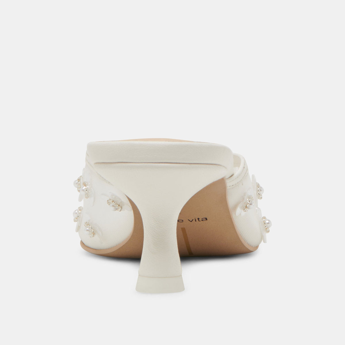 CLARA PEARL HEELS TRUE WHITE DAISY MESH | Dolce Vita