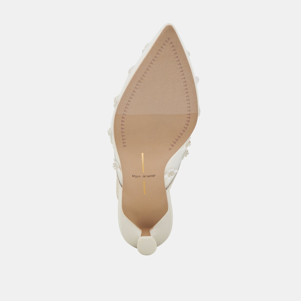 CLARA PEARL HEELS TRUE WHITE DAISY MESH | Dolce Vita