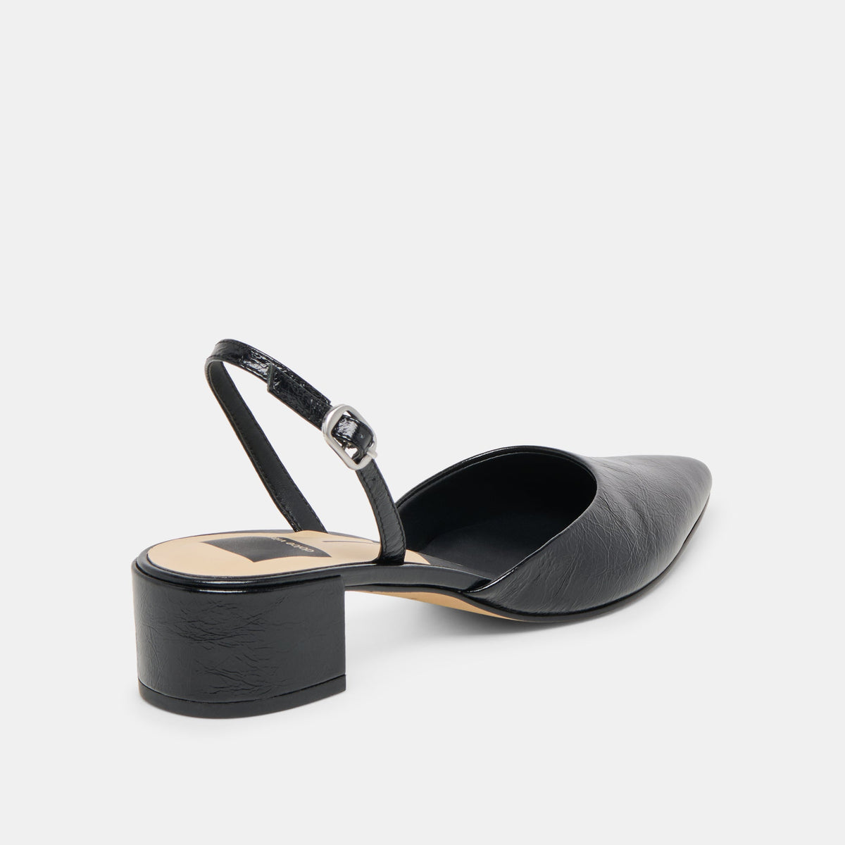 Carel Midnight Crinkle Patent Leather Heels | Dolce Vita