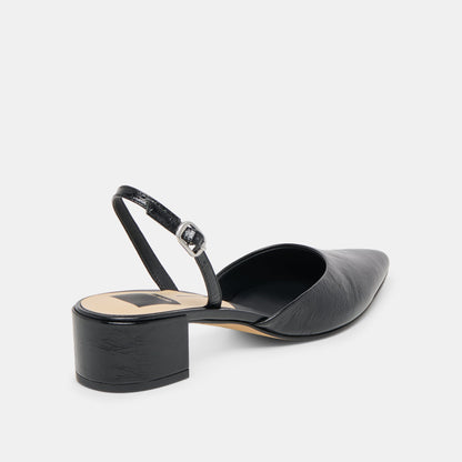 Carel Midnight Crinkle Patent Leather Heels | Dolce Vita