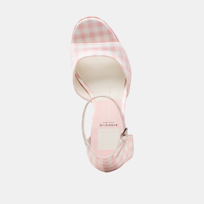 Reyes X Byrdie Golf Pink Plaid Gingham Heels | Dolce Vita