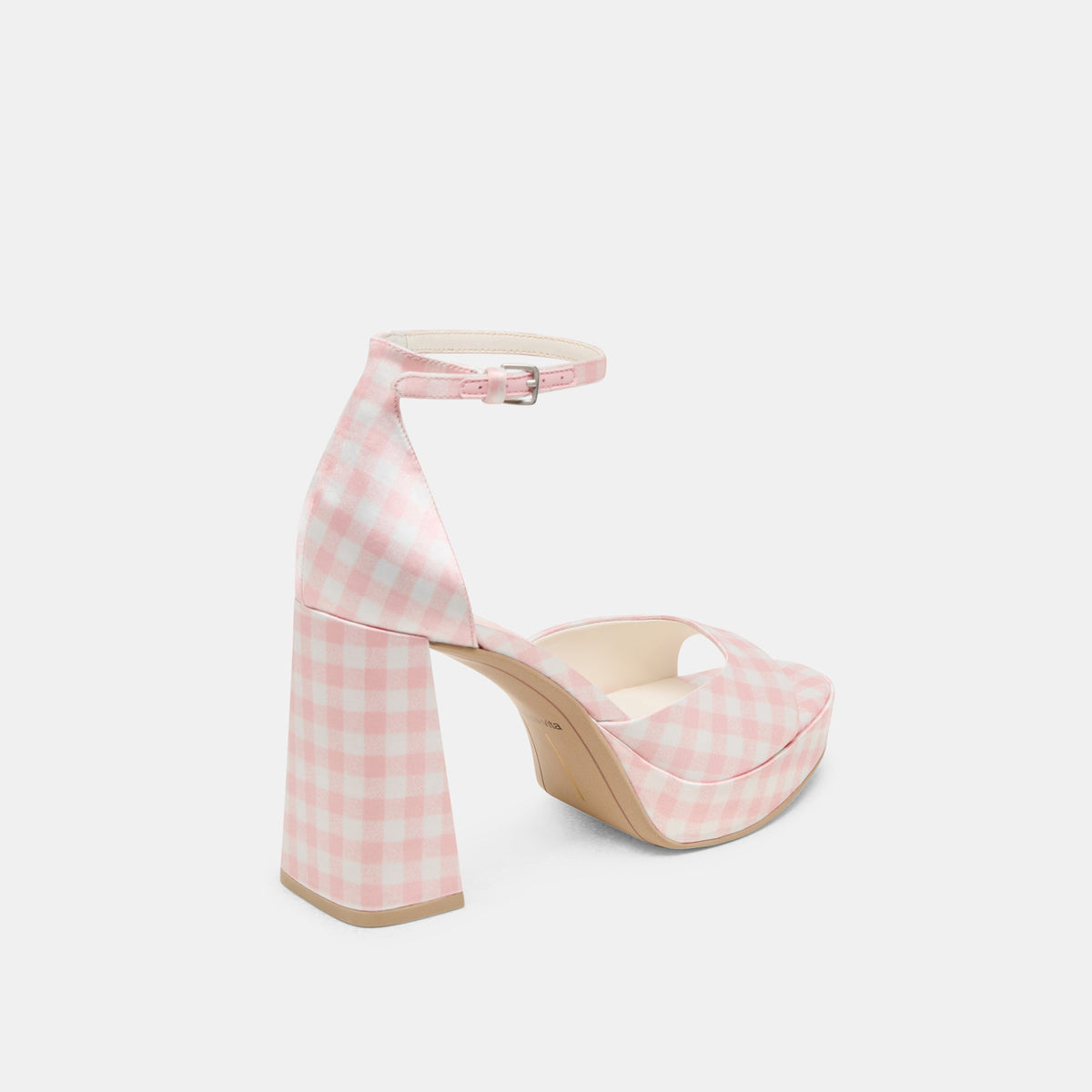 Reyes X Byrdie Golf Pink Plaid Gingham Heels | Dolce Vita