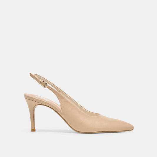 Elasi Beige Crinkle Patent Heels | Dolce Vita