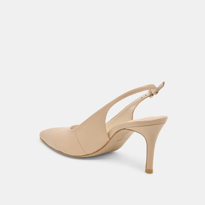 Elasi Beige Crinkle Patent Heels | Dolce Vita