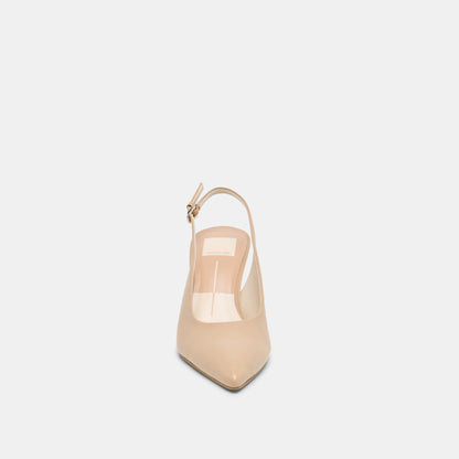 Elasi Beige Crinkle Patent Heels | Dolce Vita