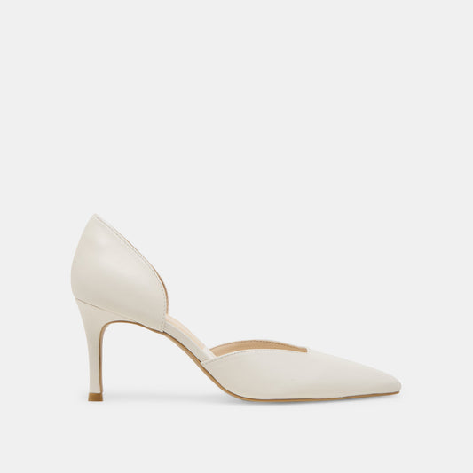ELOY HEELS WHITE LEATHER | Dolce Vita