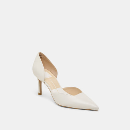 ELOY HEELS WHITE LEATHER | Dolce Vita
