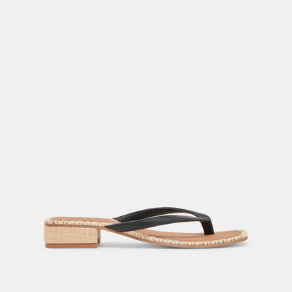 BARTY SANDALS BLACK LEATHER | Dolce Vita