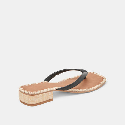 BARTY SANDALS BLACK LEATHER | Dolce Vita