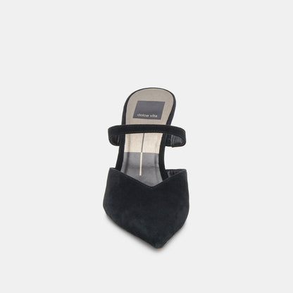KANIKA WIDE HEELS ONYX SUEDE | Dolce Vita