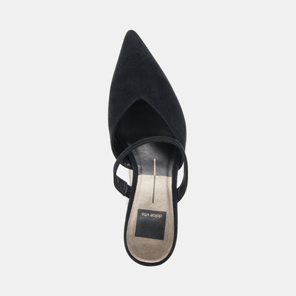 KANIKA WIDE HEELS ONYX SUEDE | Dolce Vita
