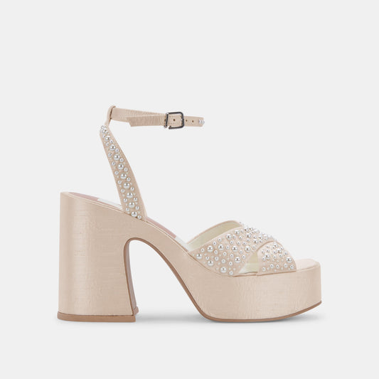 WESSI PEARL HEELS VANILLA PEARLS | Dolce Vita