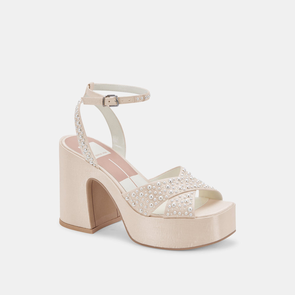 WESSI PEARL HEELS VANILLA PEARLS | Dolce Vita