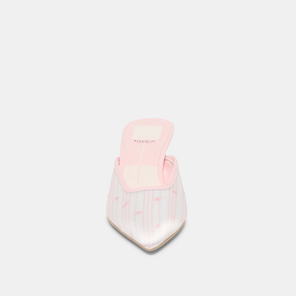 Cleo X Byrdie Gold Pink Floral Satin Heels | Dolce Vita