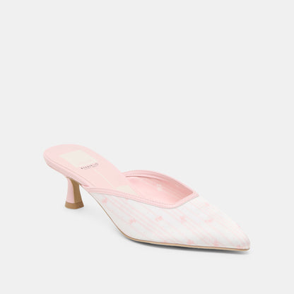 Cleo X Byrdie Gold Pink Floral Satin Heels | Dolce Vita