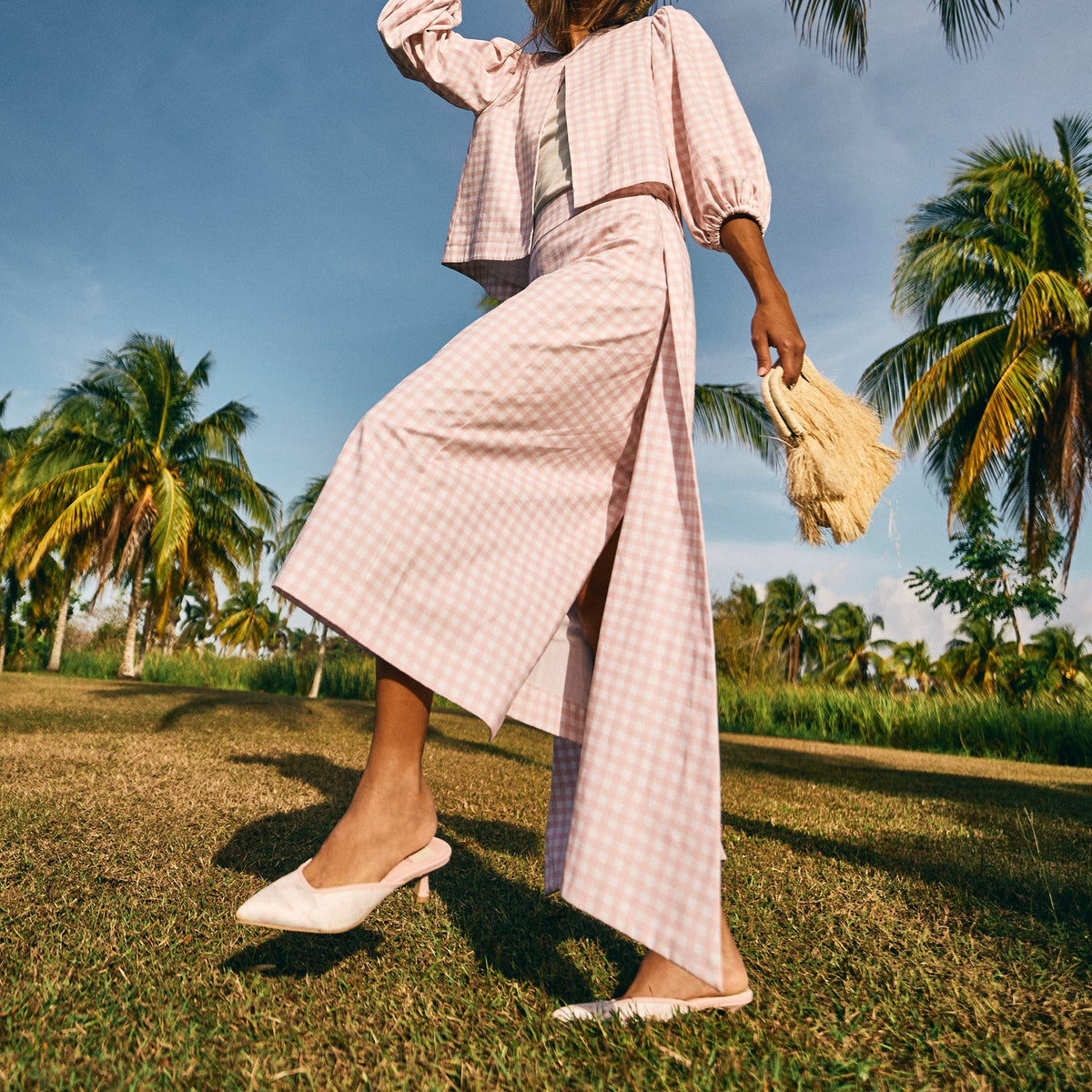 Cleo X Byrdie Gold Pink Floral Satin Heels | Dolce Vita