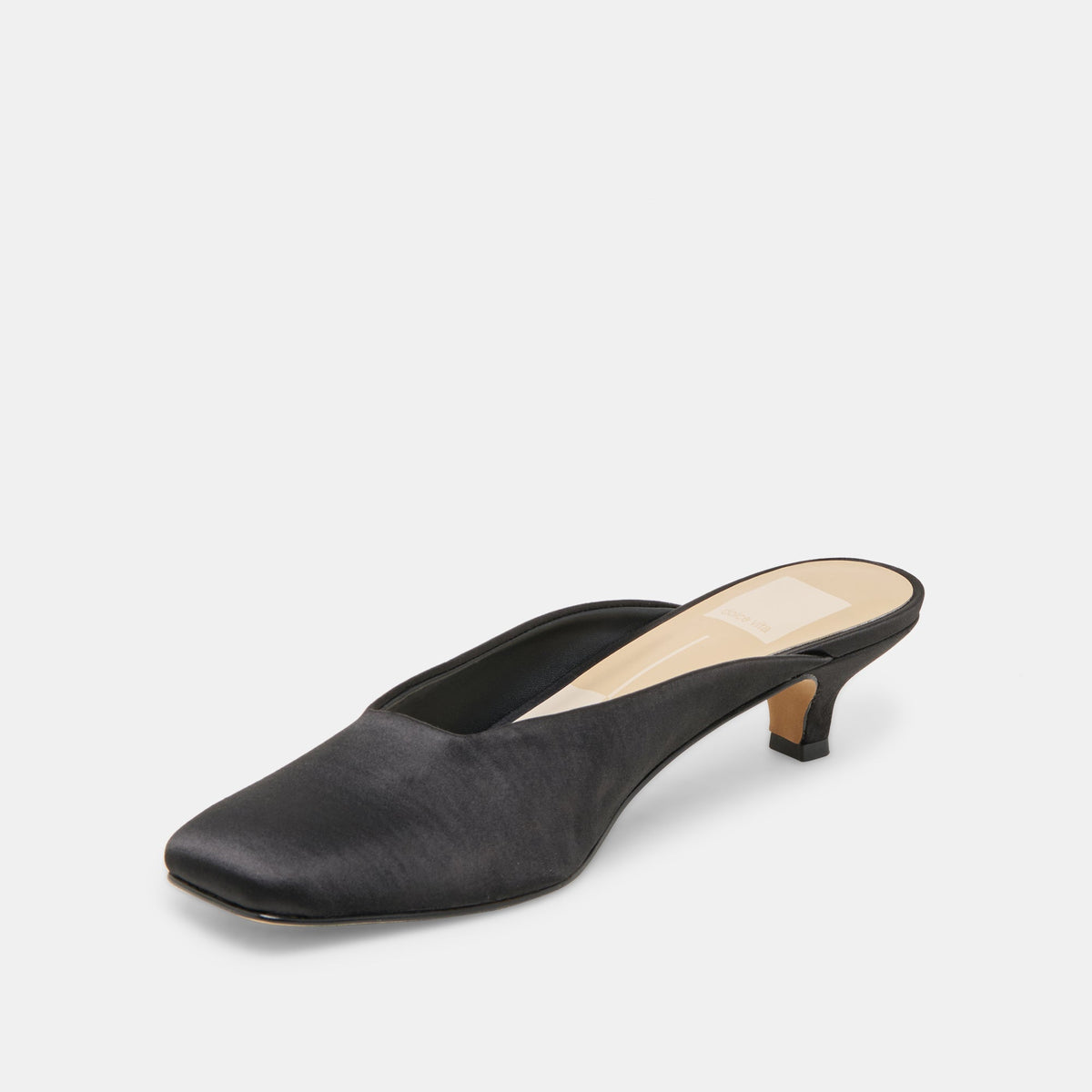 UMARA HEELS ONYX SATIN | Dolce Vita