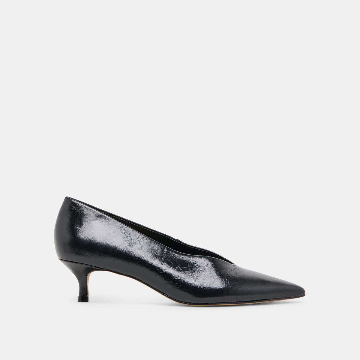ALWYN HEELS MIDNIGHT CRINKLE PATENT | Dolce Vita