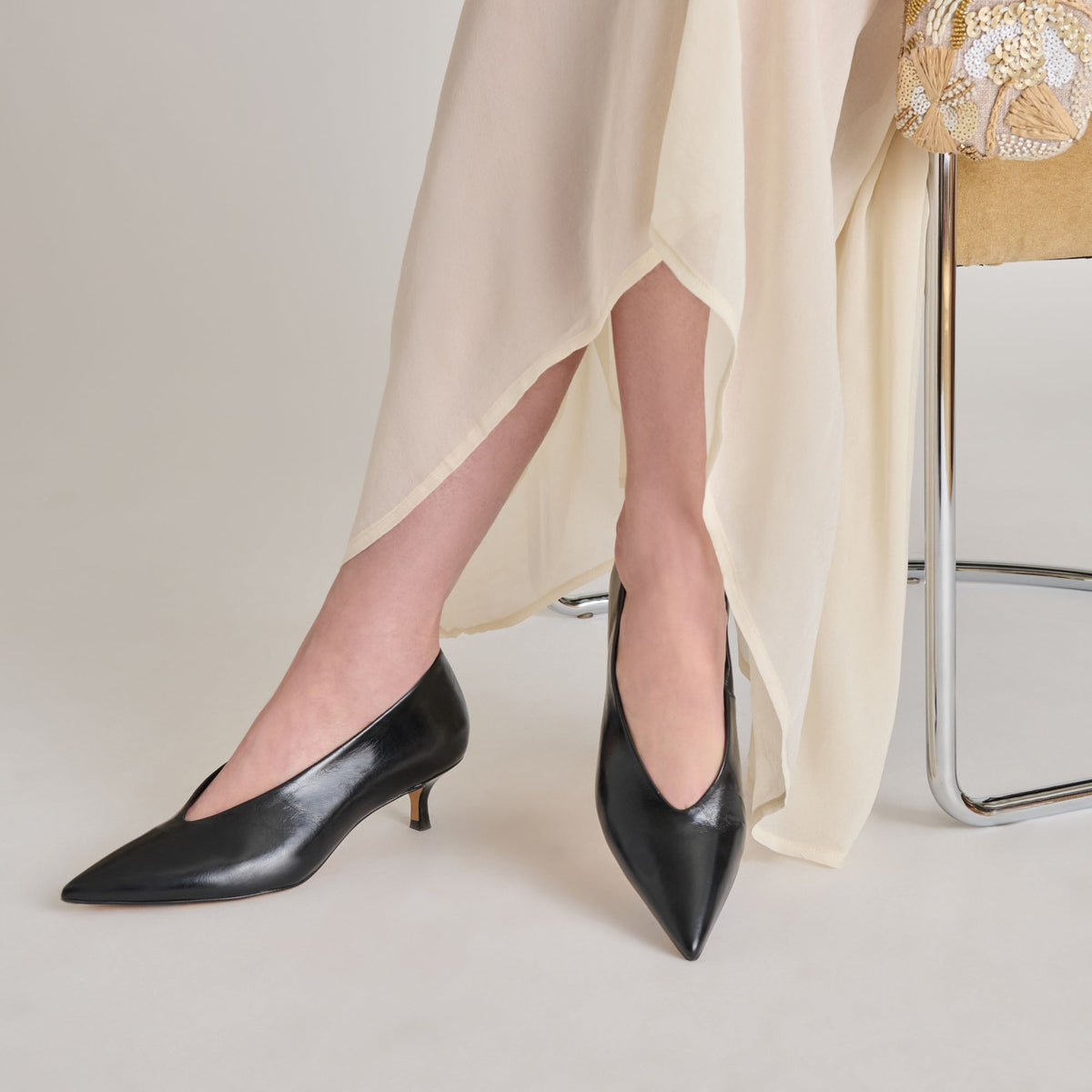 ALWYN HEELS MIDNIGHT CRINKLE PATENT | Dolce Vita