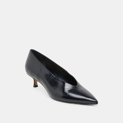 ALWYN HEELS MIDNIGHT CRINKLE PATENT | Dolce Vita