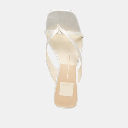 Brevel True White Satin Heels | Dolce Vita