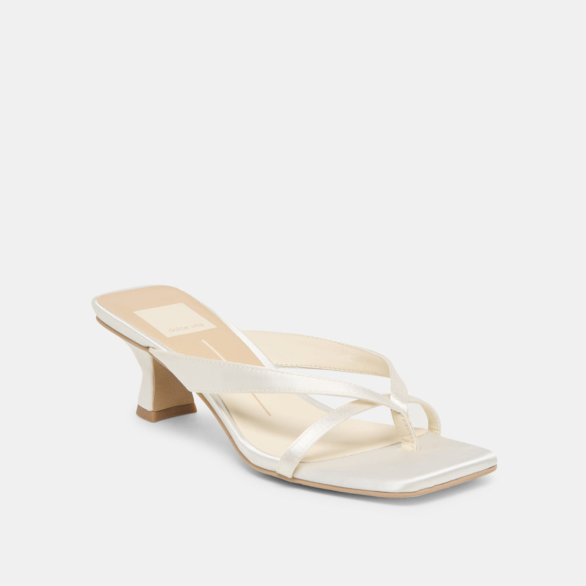 Brevel True White Satin Heels | Dolce Vita