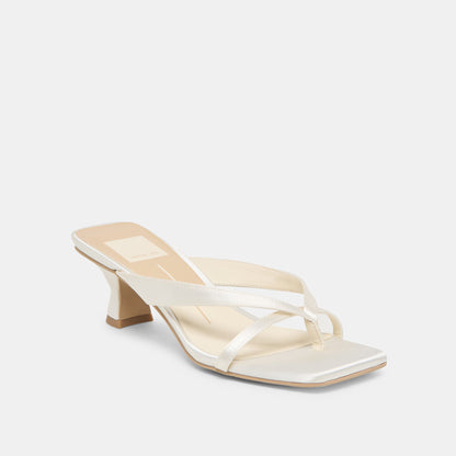 Brevel True White Satin Heels | Dolce Vita