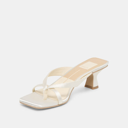 Brevel True White Satin Heels | Dolce Vita