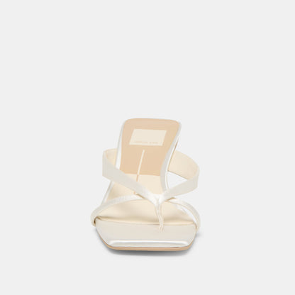 Brevel True White Satin Heels | Dolce Vita