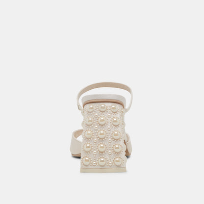 JEMMY PEARL HEELS VANILLA SILK | Dolce Vita