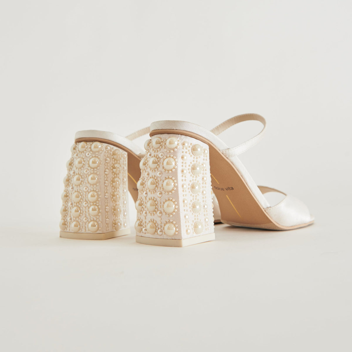JEMMY PEARL HEELS VANILLA SILK | Dolce Vita