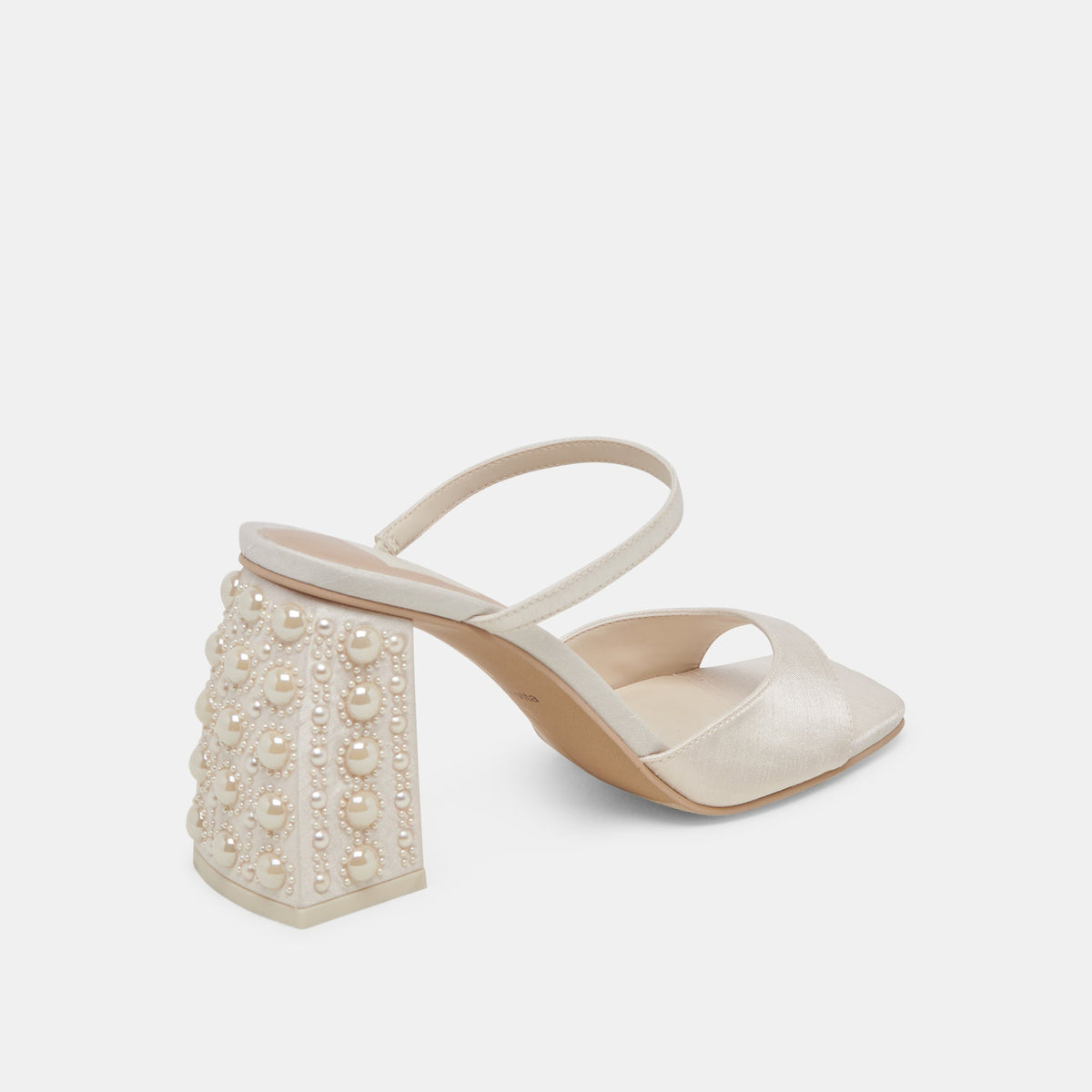 JEMMY PEARL HEELS VANILLA SILK | Dolce Vita