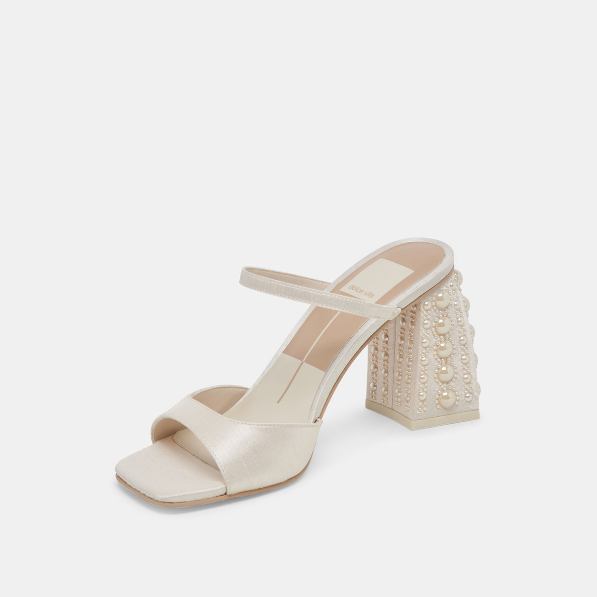 JEMMY PEARL HEELS VANILLA SILK | Dolce Vita