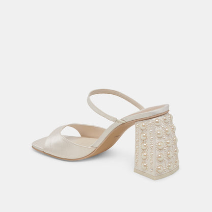JEMMY PEARL HEELS VANILLA SILK | Dolce Vita