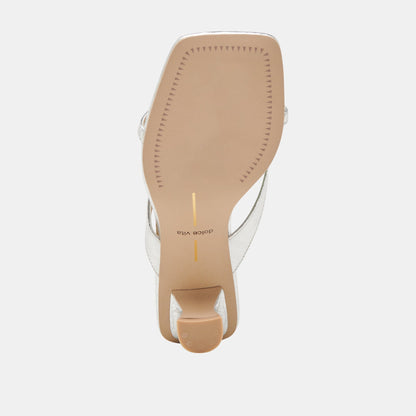 BREVEL HEELS SILVER DISTRESSED LEATHER | Dolce Vita
