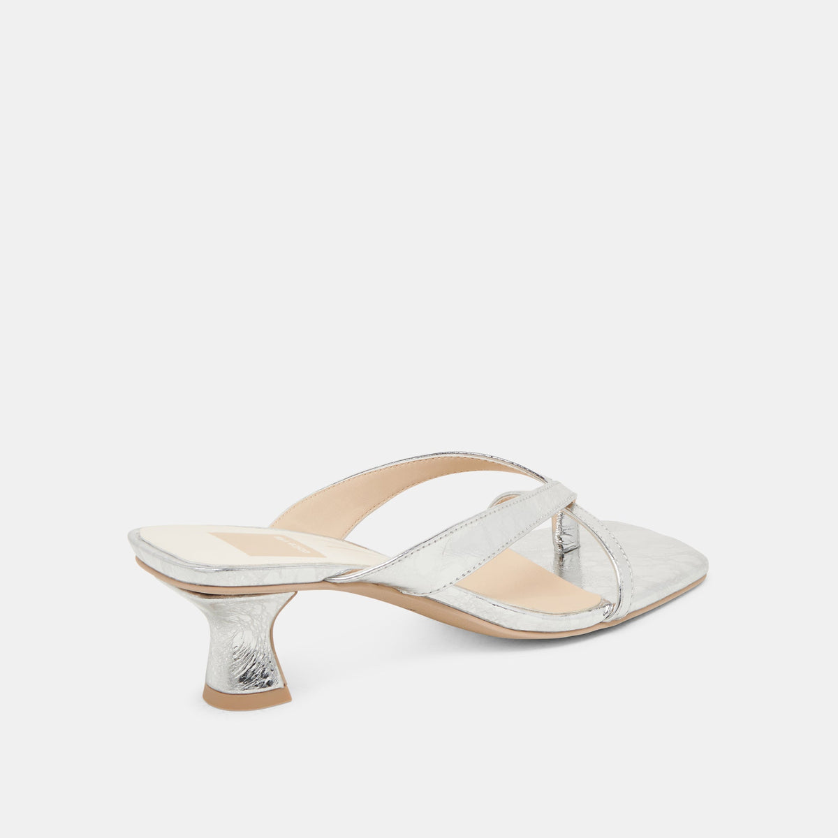 BREVEL HEELS SILVER DISTRESSED LEATHER | Dolce Vita