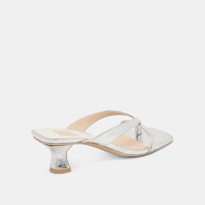 BREVEL HEELS SILVER DISTRESSED LEATHER | Dolce Vita