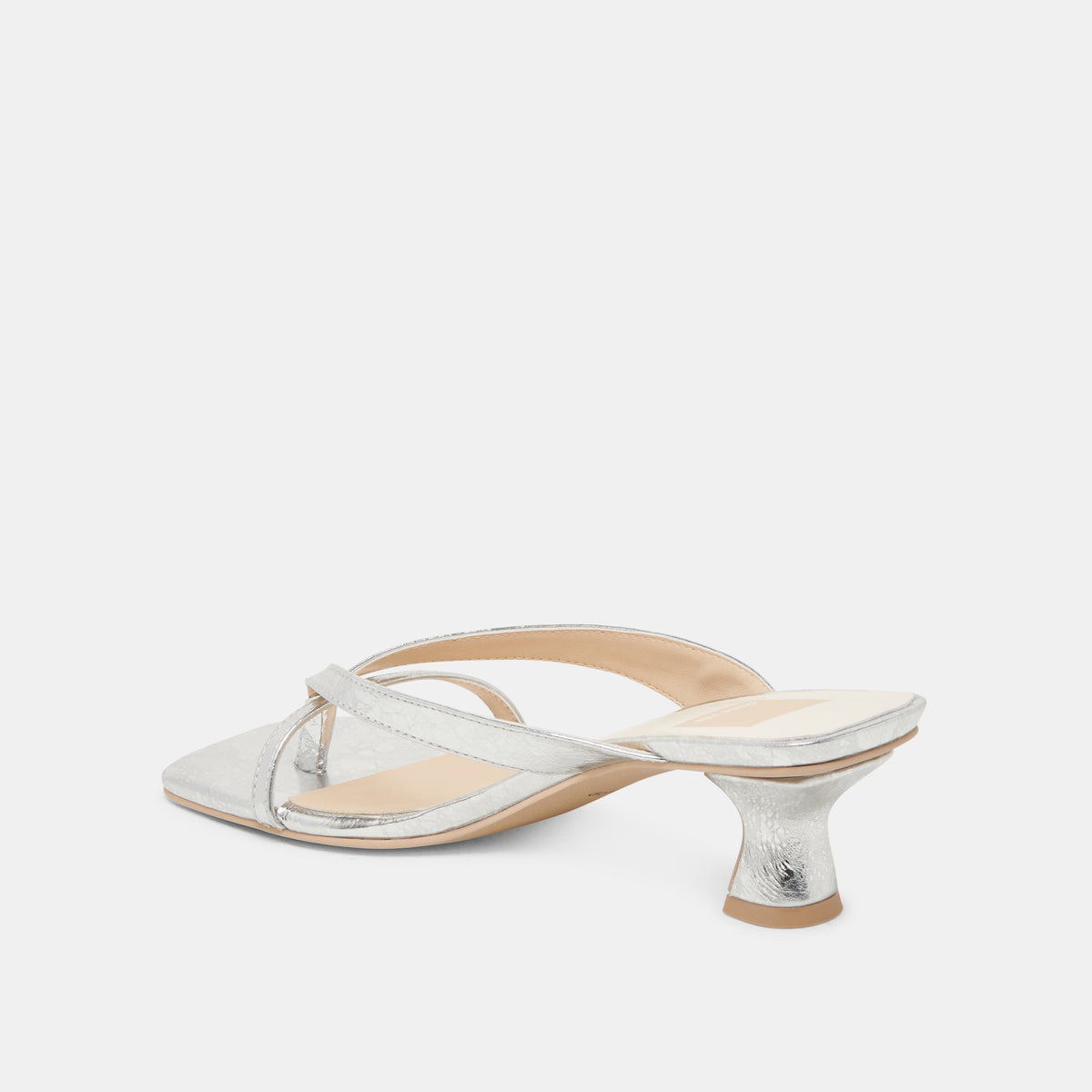 BREVEL HEELS SILVER DISTRESSED LEATHER | Dolce Vita