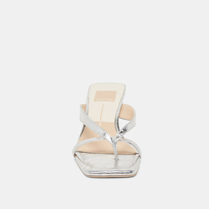 BREVEL HEELS SILVER DISTRESSED LEATHER | Dolce Vita