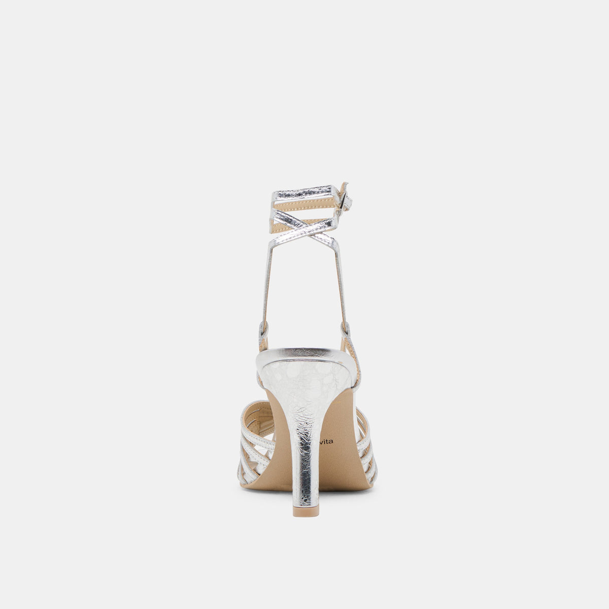 Nivana Silver Distressed Leather Heels | Dolce Vita