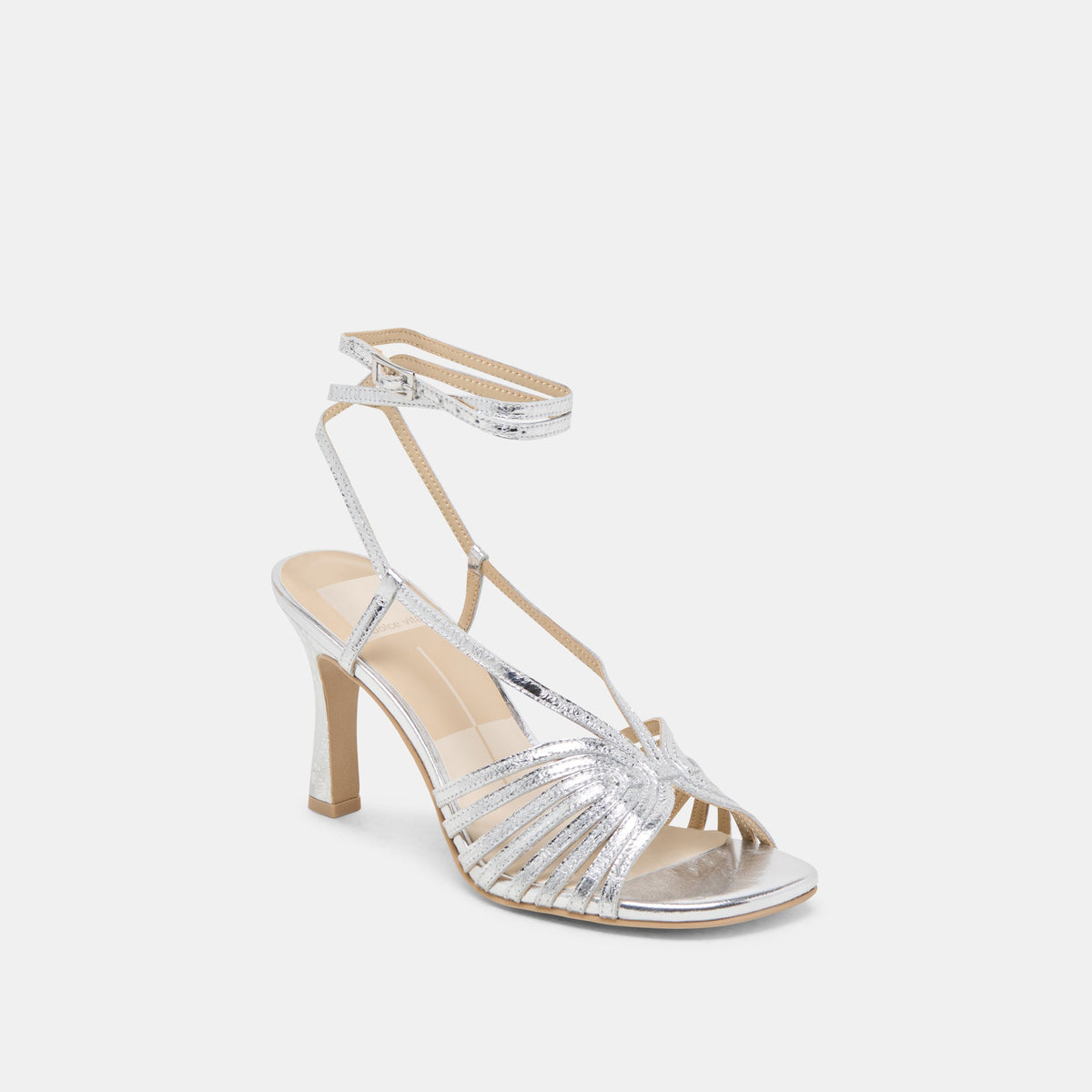 Nivana Silver Distressed Leather Heels | Dolce Vita
